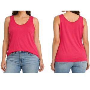 Chico’s SIZE 3 or XL / 16 Scoop Neck Microfiber Tank in Hot Pink Coral